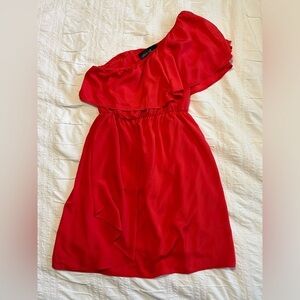 Blue Rain One shoulder Coral Dress